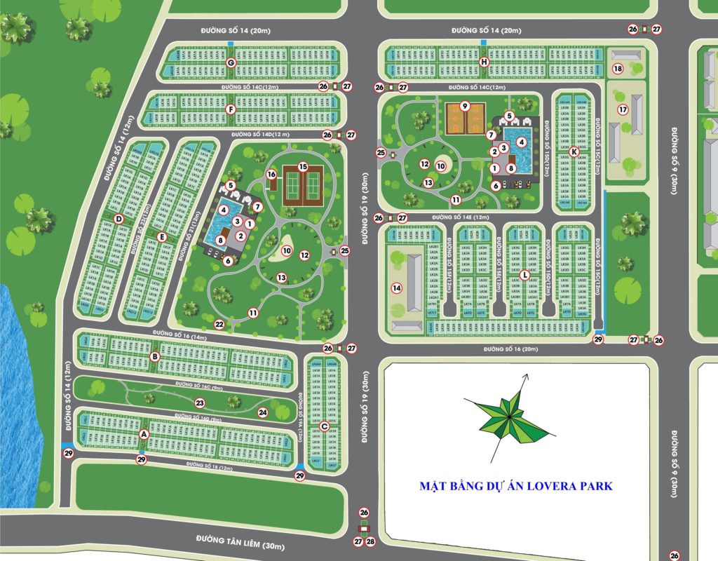 Mặt bằng dự án Nhà phố Lovera Park Bình Chánh