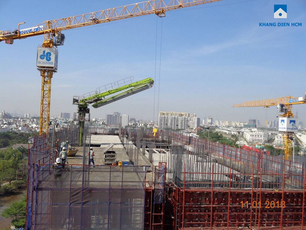 Tiến độ Block B Dự án Jamila Khang Điền Quận 9. Tháng 01/2018