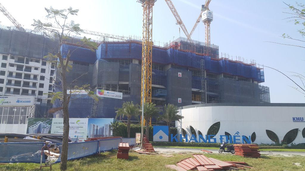 Block A đang tiến hành thi công Tầng 8. Ảnh Khang Điền HCM