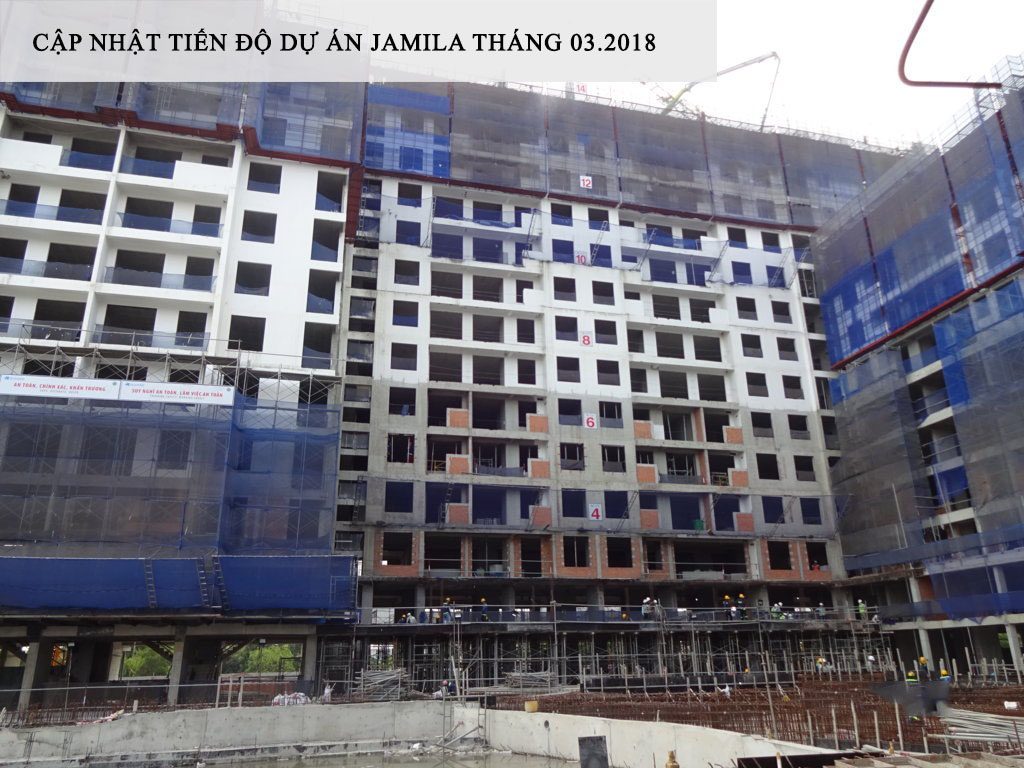 Block C cũng đang tiến hành thi công tầng 14 như Block D. Ảnh Khang Điền HCM