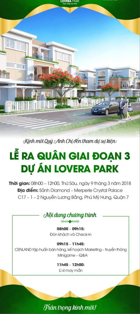 Ngày 09/03/2018 chính thức tổ chức lễ ra quân GDD3 dự án Lovera Park - Khang Điền HCM