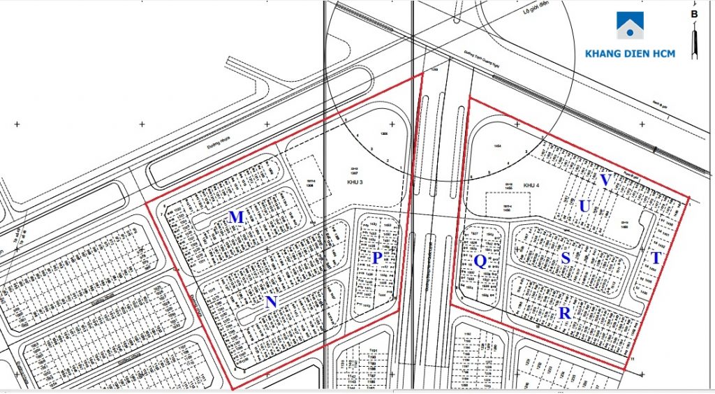 Mặt bằng phân lô Khu 3 & 4 Dự án Lovera Park Bình Chánh. Khang Điền HCM
