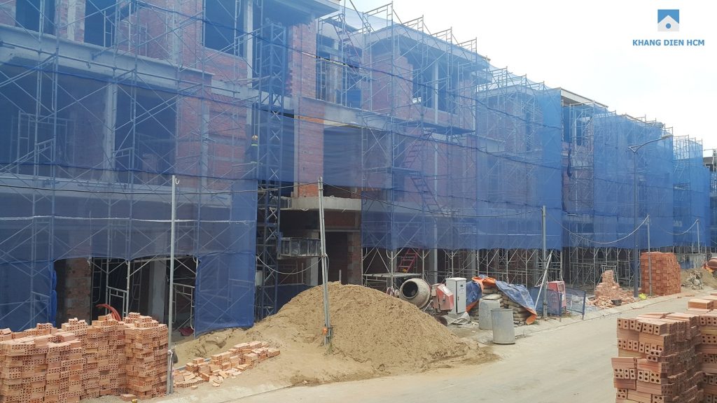 Đa số các căn thuộc Block L đang xây tường bao và dần hoàn thiện vượt tiến độ - Khang Điền HCM