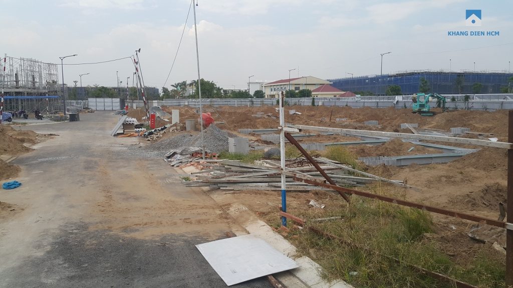 Block C đang tiến hành đỗ móng, đây là Block được tiến hành xây trể nhất trong Khu 1&2 - Khang Điền HCM