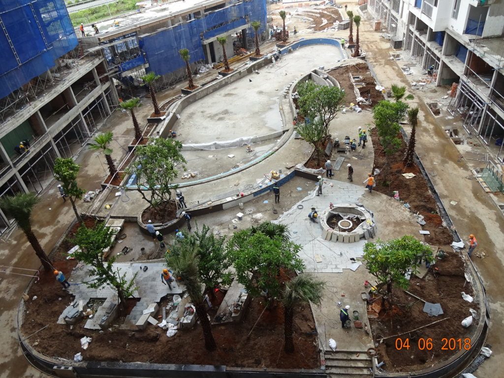 Tiện ích nội khu dự án Jamila Khang Điền đang thi công.