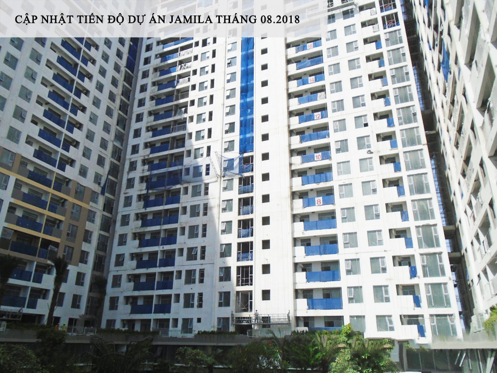 Mặt trong của Block B view trực diện hồ bơi, đây là một view đẹp của dự án jamila - Khang Điền HCM