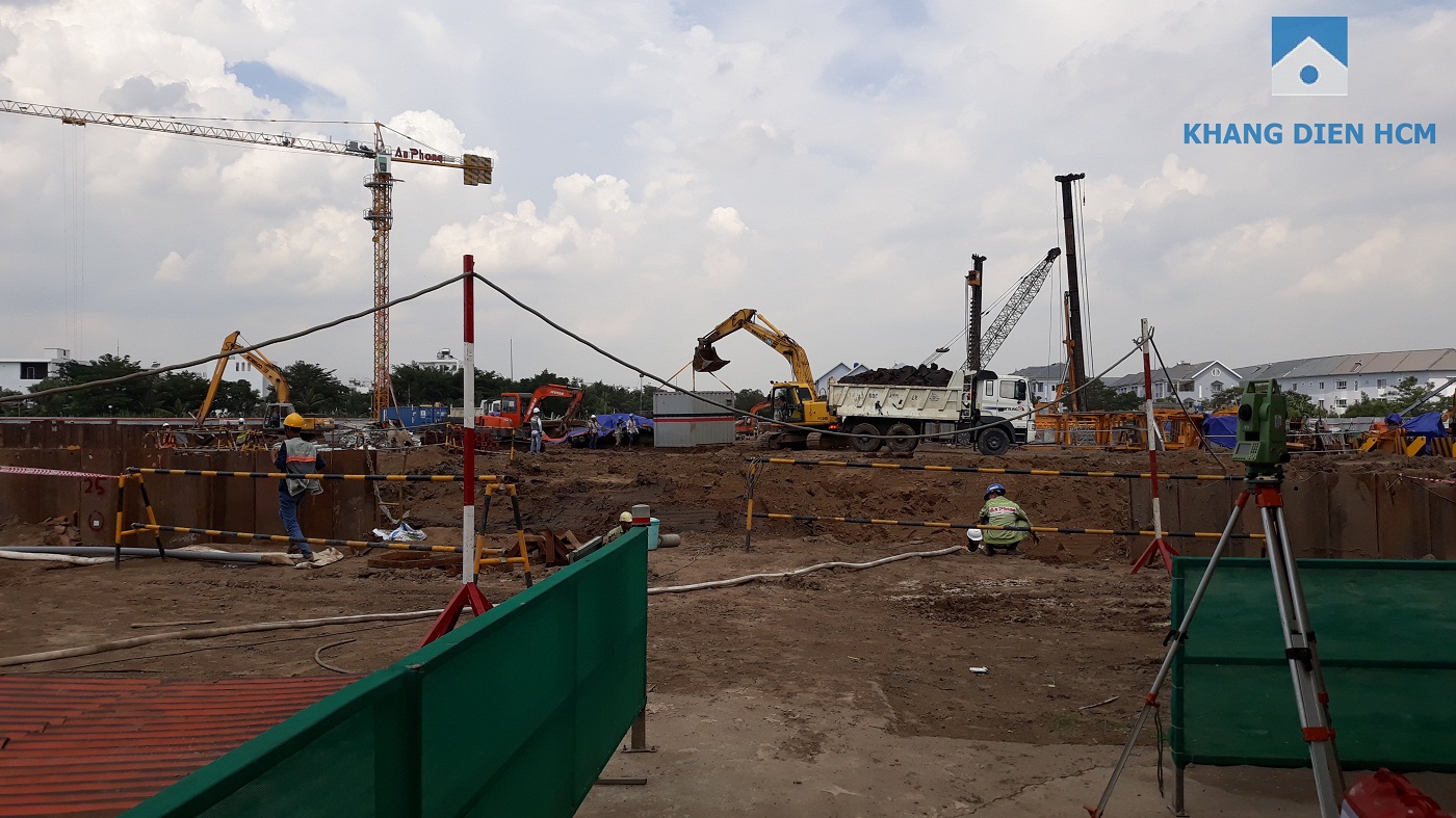 Đơn vị tổng thầu An Phong đang tiến hành thi công phần hầm của dự án Safira - Khang Điền HCM