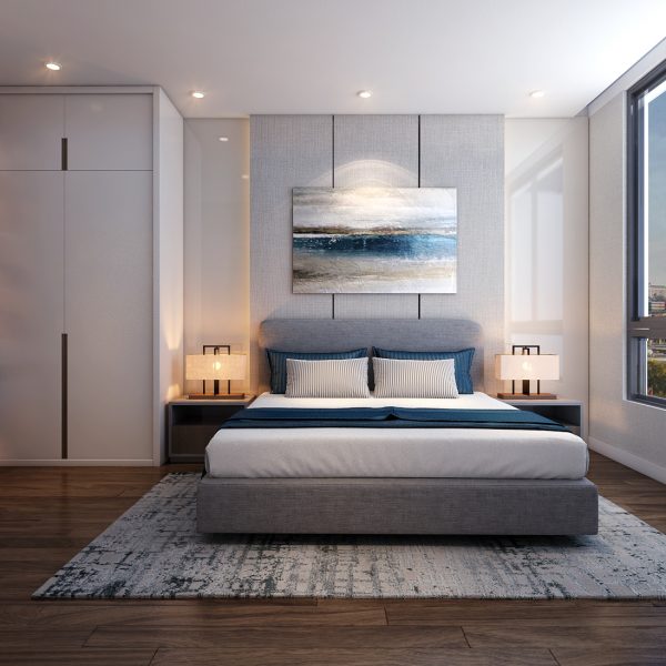 Phòng Ngủ được bố trí rất hiện đại, mọi không gian đều được tận dụng để không còn khoảng thừa - Khang Điền HCM