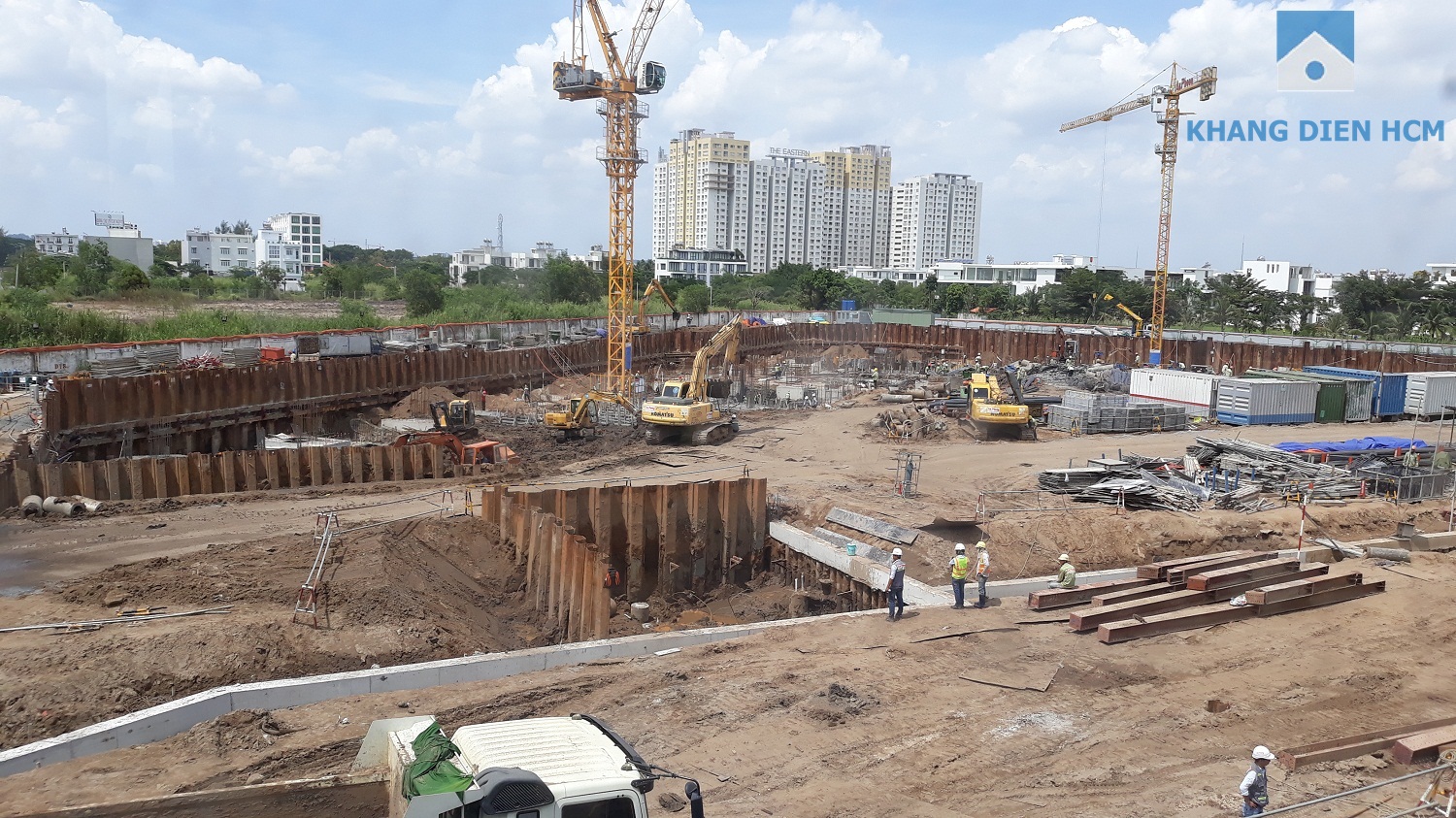 Một góc bên trong công trường dự án Safira Khang Điền - Khang Điền HCM