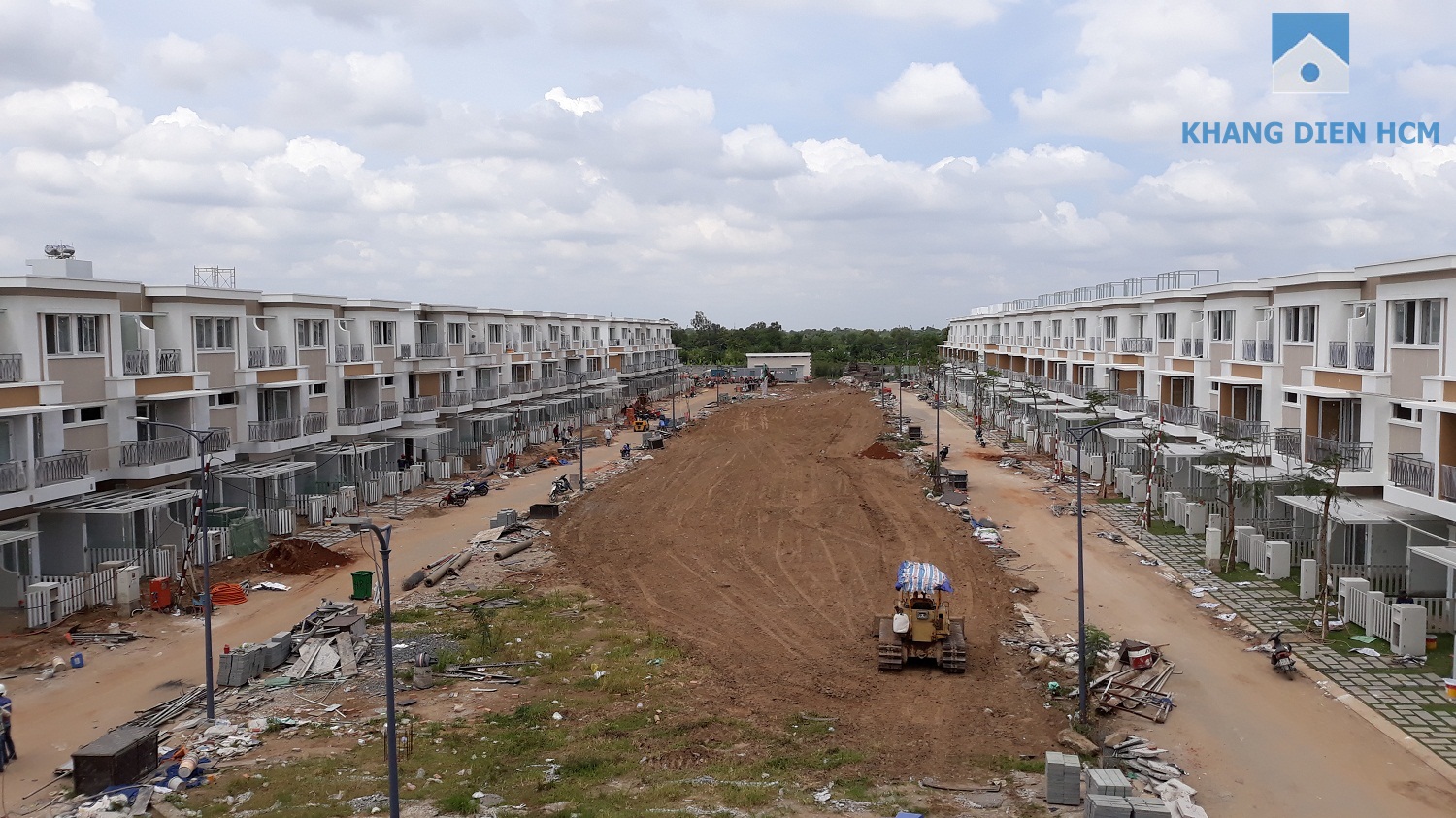 Công viên nhỏ đối diện của Block A và B hướng nhìn từ Block C - Khang Điền HCM