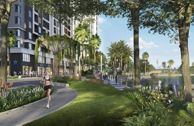 Đường chạy bộ ven Sông tại dự án Safira Khang Điền Quận 9 - Khang Điền HCM