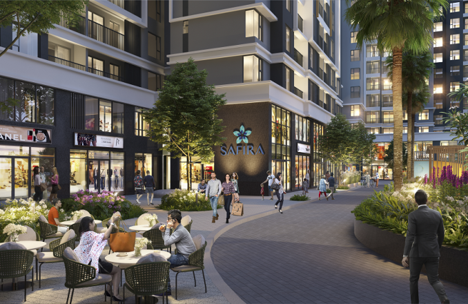 Đường đi bộ xung quanh khu căn hộ Safira Khang Điền - Khang Điền HCM