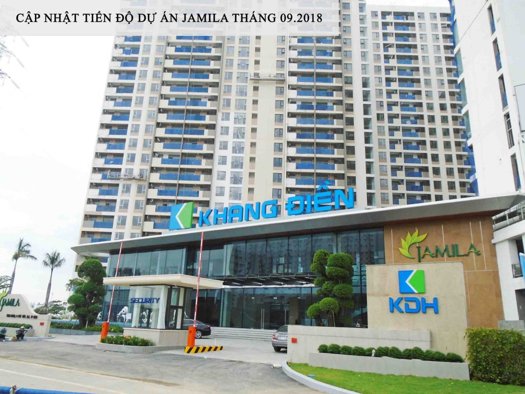 Cổng chính đi vào khu căn hộ Jamila đã được hoàn thành - Khang Điền HCM