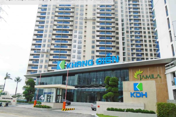 Cổng chính đi vào khu căn hộ Jamila đã được hoàn thành - Khang Điền HCM