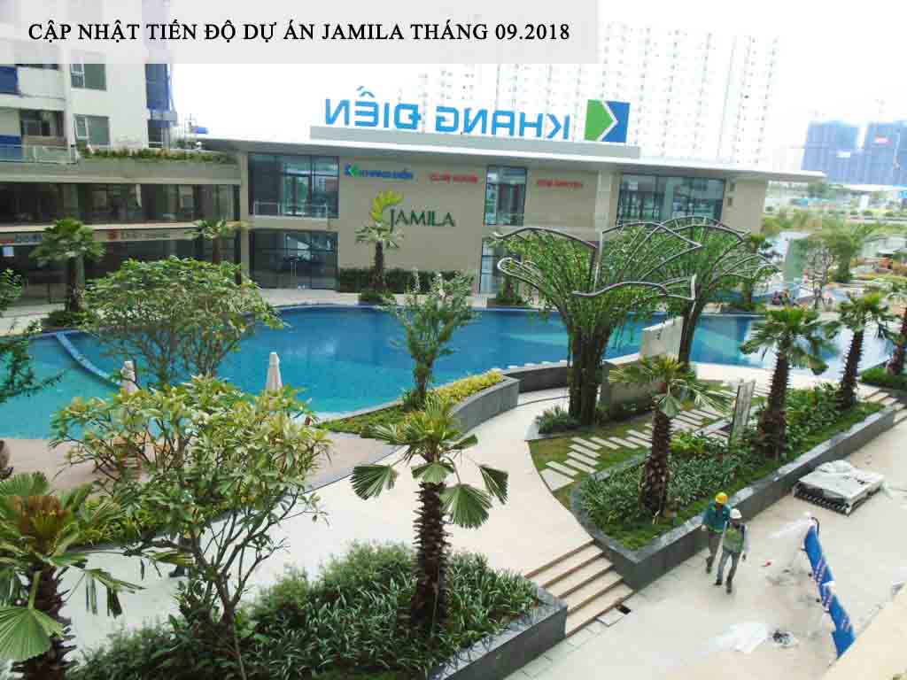 Thử tưởng tượng khi dự án Jamila đi vào hoạt động những hàng cây xung quanh hồ bơi rợp bóng mát sẽ tạo không khí vô cùng trong lành cho quí cư dân - Khang Điền HCM