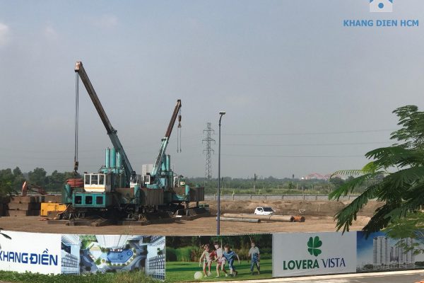 Đơn vị tổng thầu Hòa Bình vẫn đang thi công những công đoạn đầu tiên để phục vụ cho việc bán hàng vào năm 2019 - Khang Điền HCM