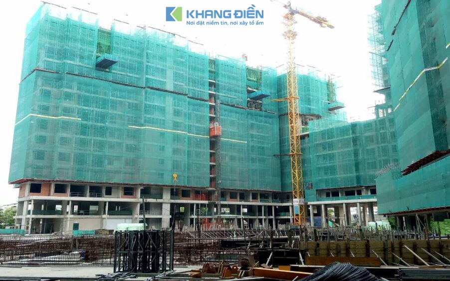 Block A đang được thi công Bê Tông dầm sàn tầng 17 - Khang Điền HCM