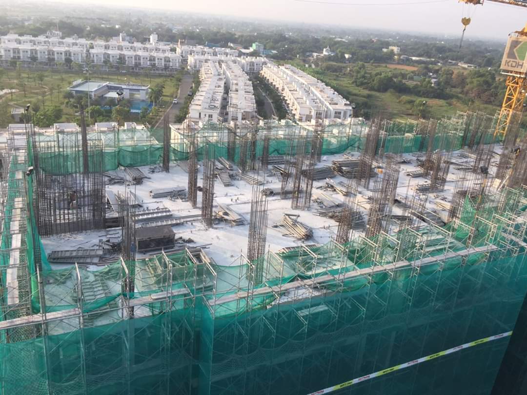 Thêm một hình ảnh thi công bên trên Block C - Khang Điền HCM