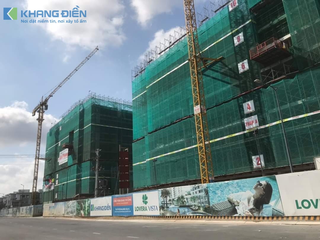 Block A đang tiến hành lắp dựng cốt thép cột vách tầng 10 - 11 - Khang Điền HCM