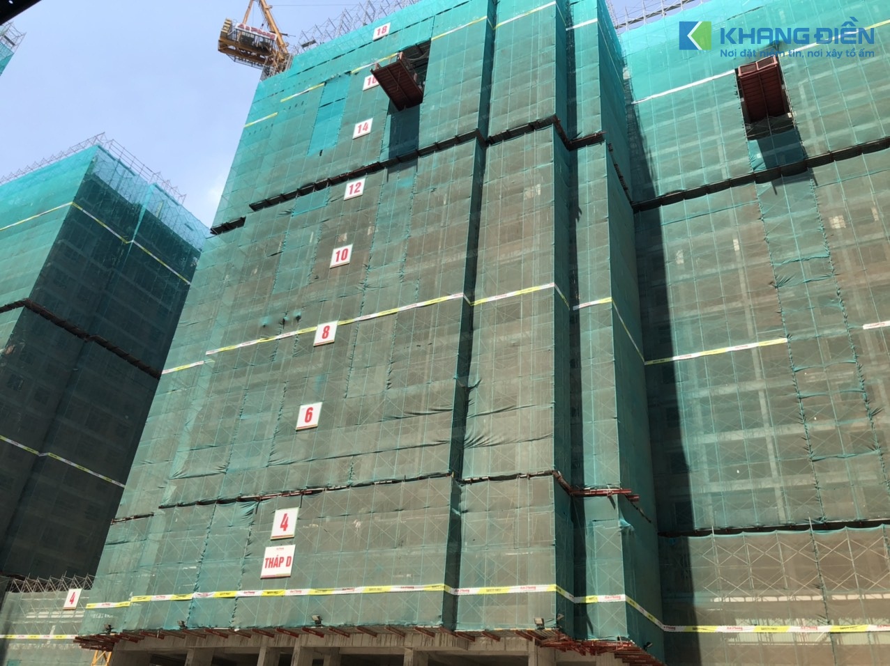 Block D cũng đã xây đến tầng 18 và sẽ cất nóc trong Tháng 05-2020 - Khang Điền HCM