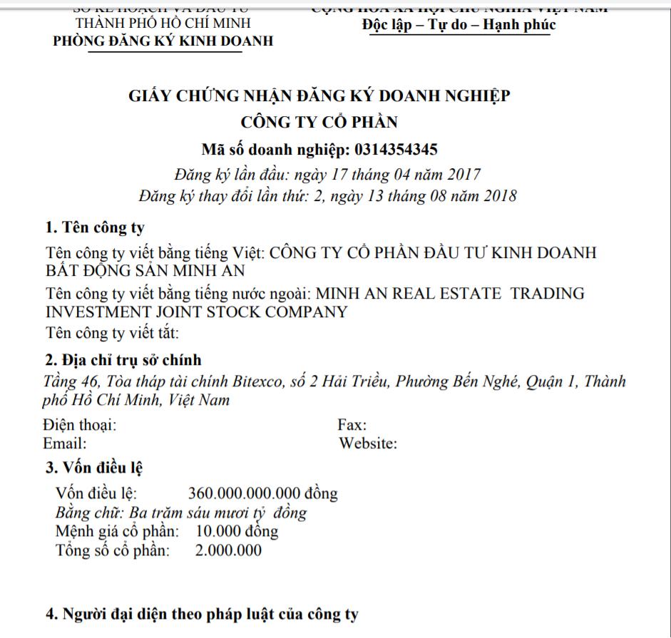 Công ty BĐS Minh An - Chủ đầu tư dự án 158 An Dương Vương Khang Điền Bình Tân