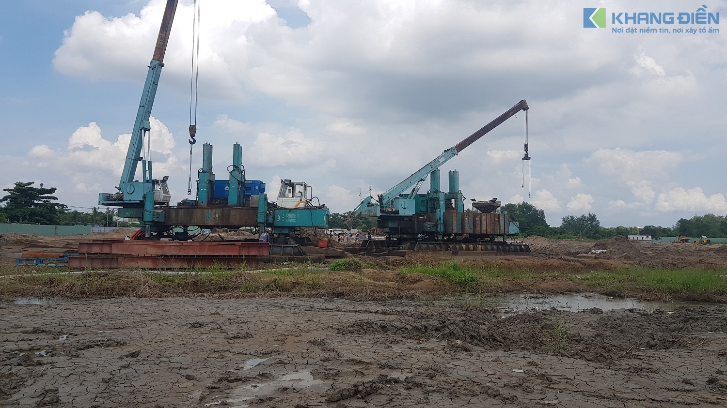 Một góc khác tại công trường dự án nhà phố, biệt thự Lovera Premier Bình Chánh - Khang Điền HCM