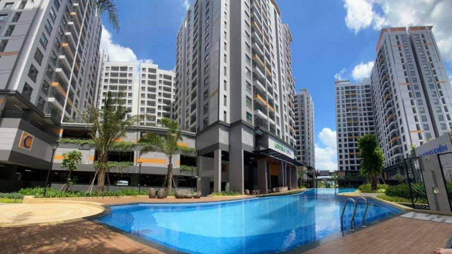 Hồ bơi tại dự án Lovera Vista Bình Chánh đã sẵn sàng - Khang Điền HCM