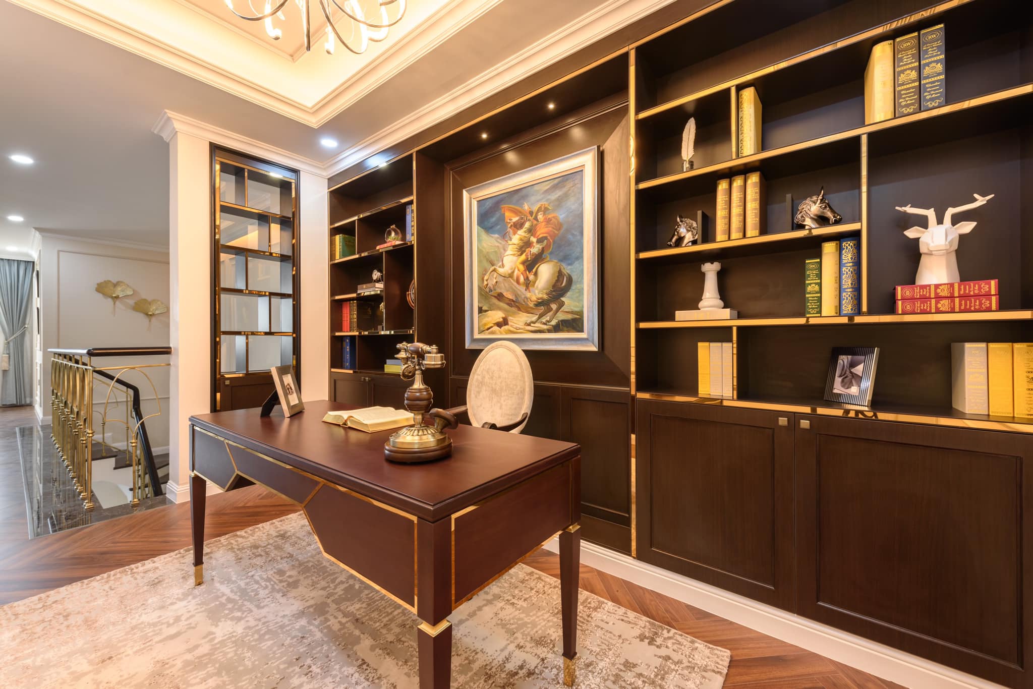 Phòng làm việc làm nổi bậc lên phong thái của Gia chủ căn biệt thự - Khang Điền HCM