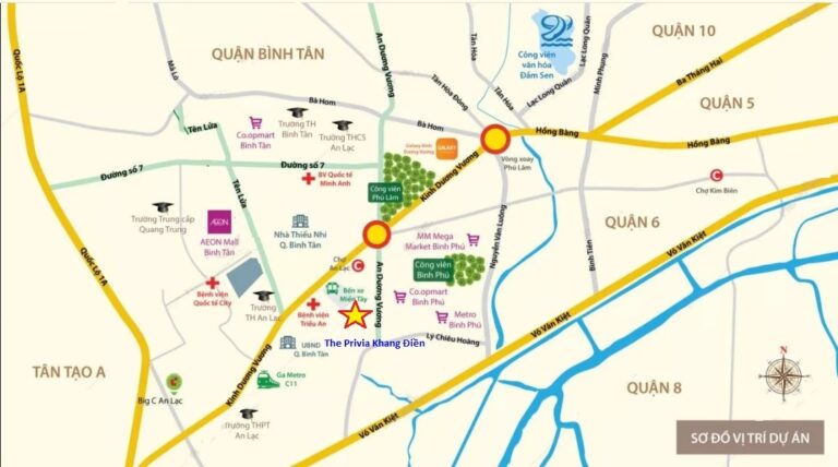 Vị trí Dự án The Privia Khang Điền Bình Tân