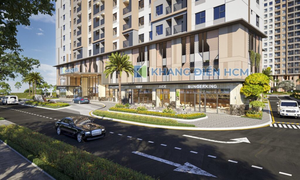 Phối cảnh nút giao thông Sảnh chính đón khách tại dự án The Privia Bình Tân - Khang Điền HCM