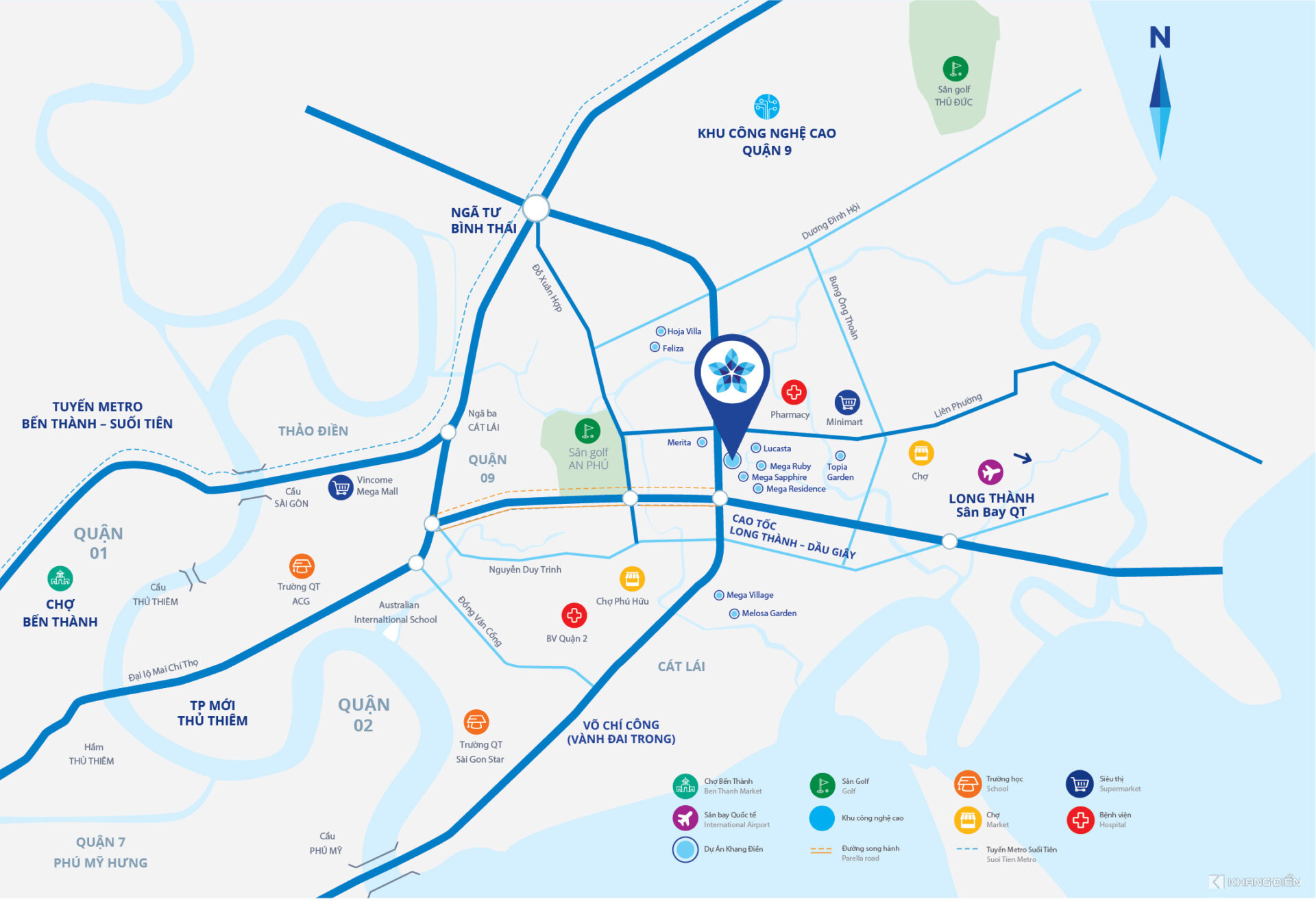 Vị trí vàng của dự án Safira Khang Điền