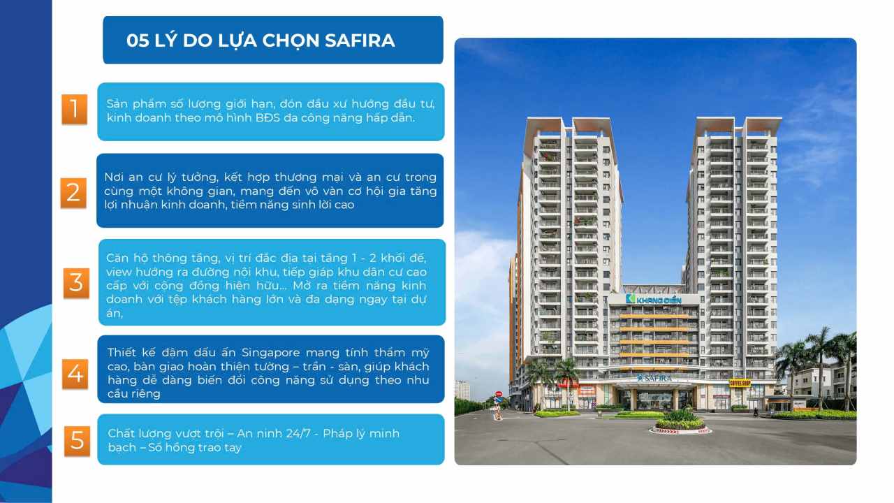 5 lý do nên lựa chọn SAFIRA