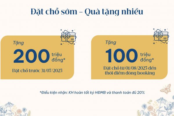 Ưu đãi booking sớm và quà tặng hấp dẫn tại dự án Gladia