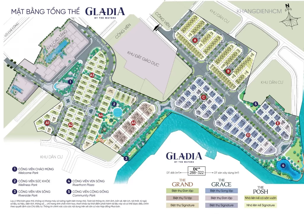 Quy hoạch dự án Gladia By The Waters
