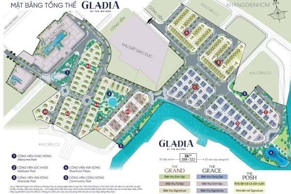 Quy hoạch dự án Gladia By The Waters